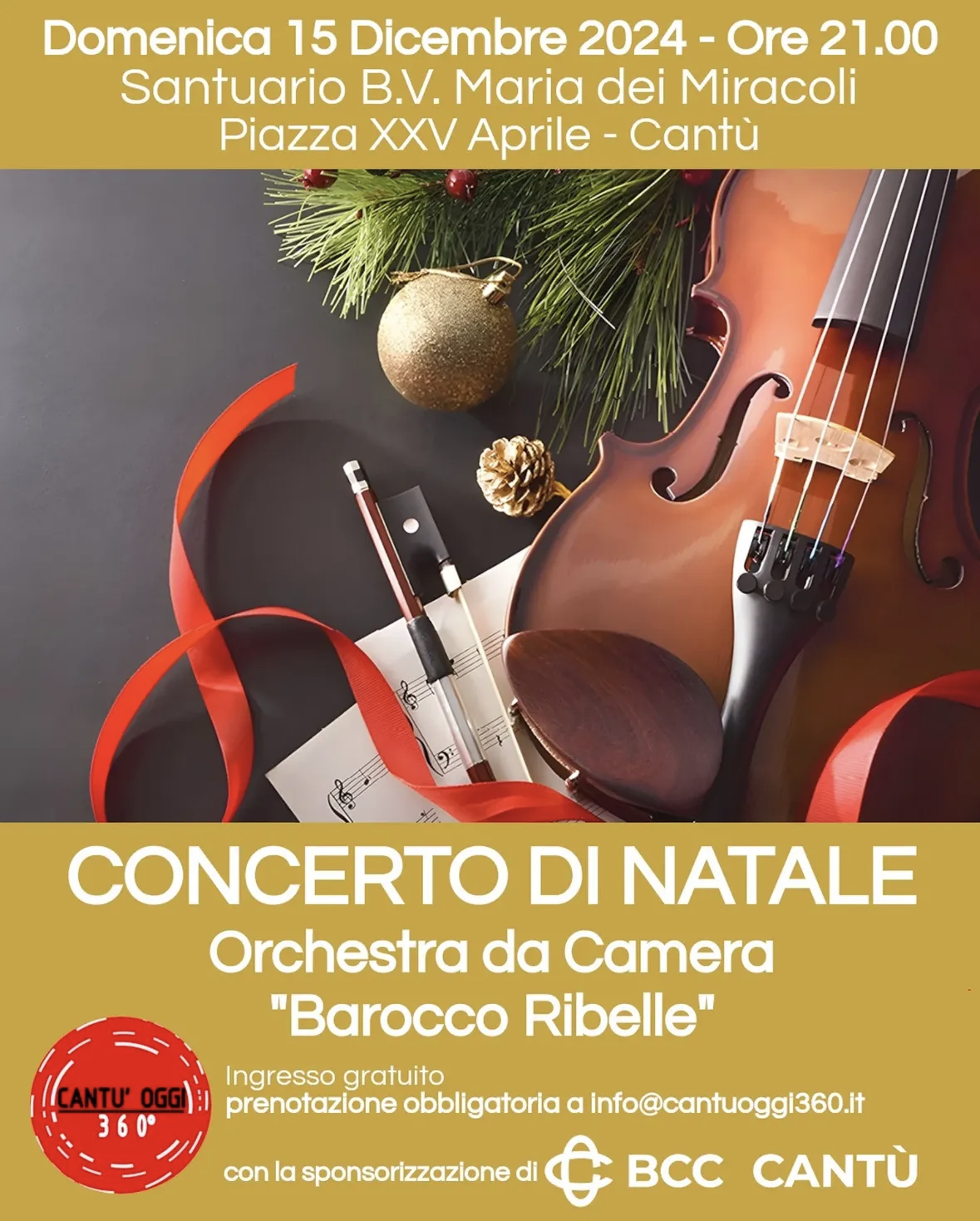 Concerto di Natale Orchestra da Camera &ldquo;Barocco Ribelle&rdquo;